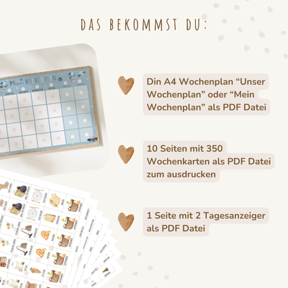 Wochenplan für Kinder | Montessori | zum Ausdrucken | Astronauten