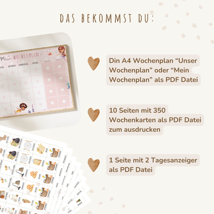 Wochenplan für Kinder | Montessori | zum Ausdrucken | Meerjungfrauen