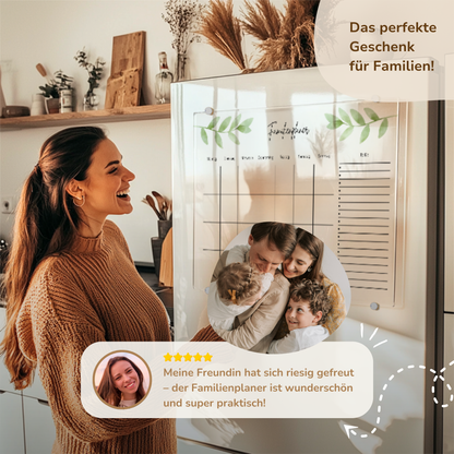Familienplaner aus Acryl inkl. Holzhalterung