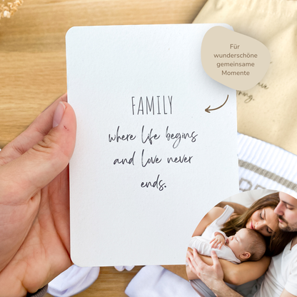Geschenk zur Schwangerschaft – Set mit SSW-Tagebuch, Babyalbum & Familien Socken