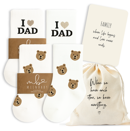 Babysocken Set inkl. Karte & Baumwollsäckchen