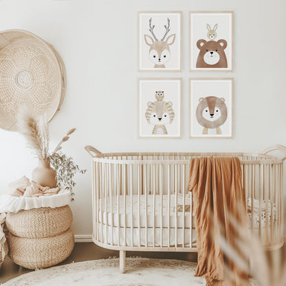 Kinderzimmerposter | 4er Set A4 | vier Freunde