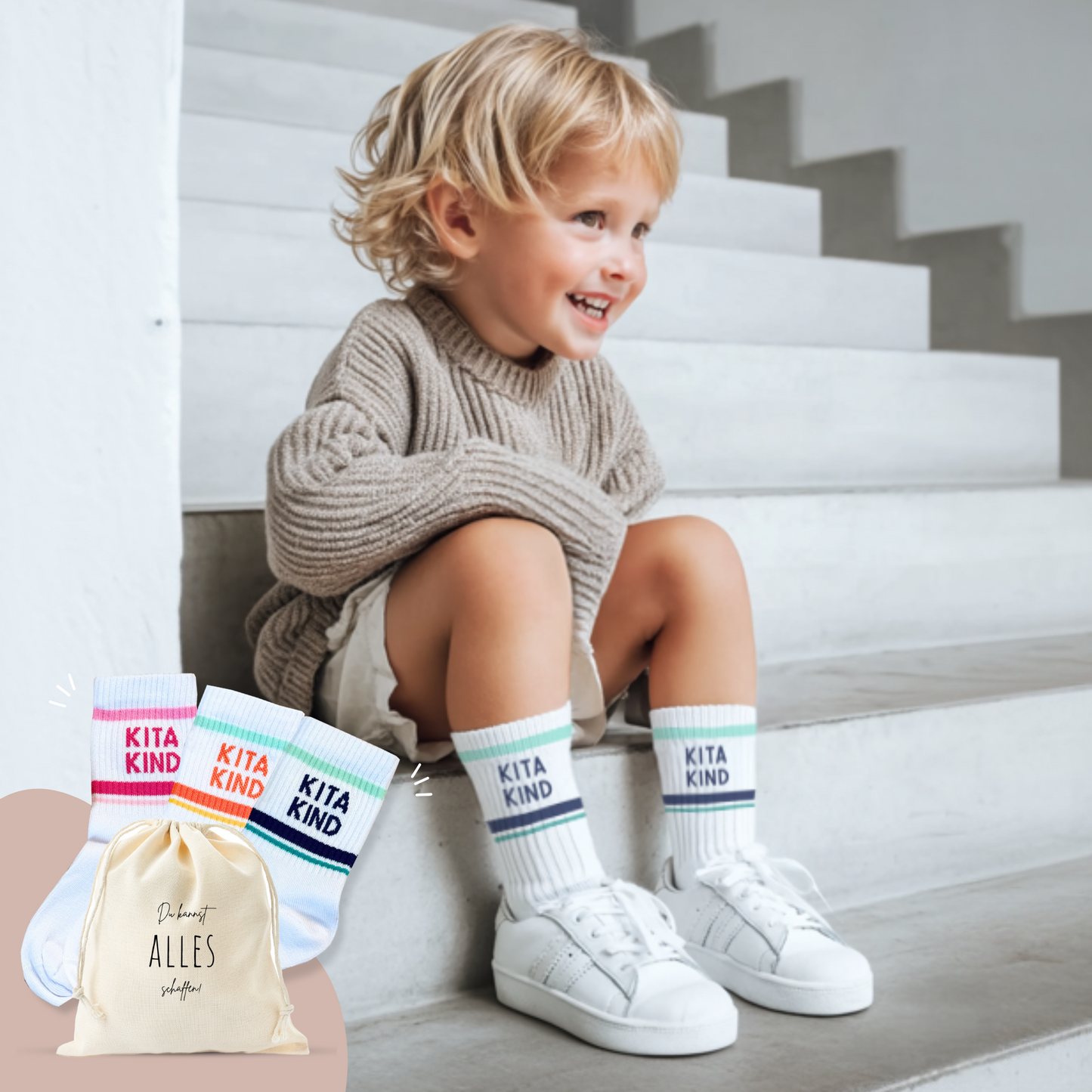 Kitakind Socken Blau | Geschenkidee Kindergarten