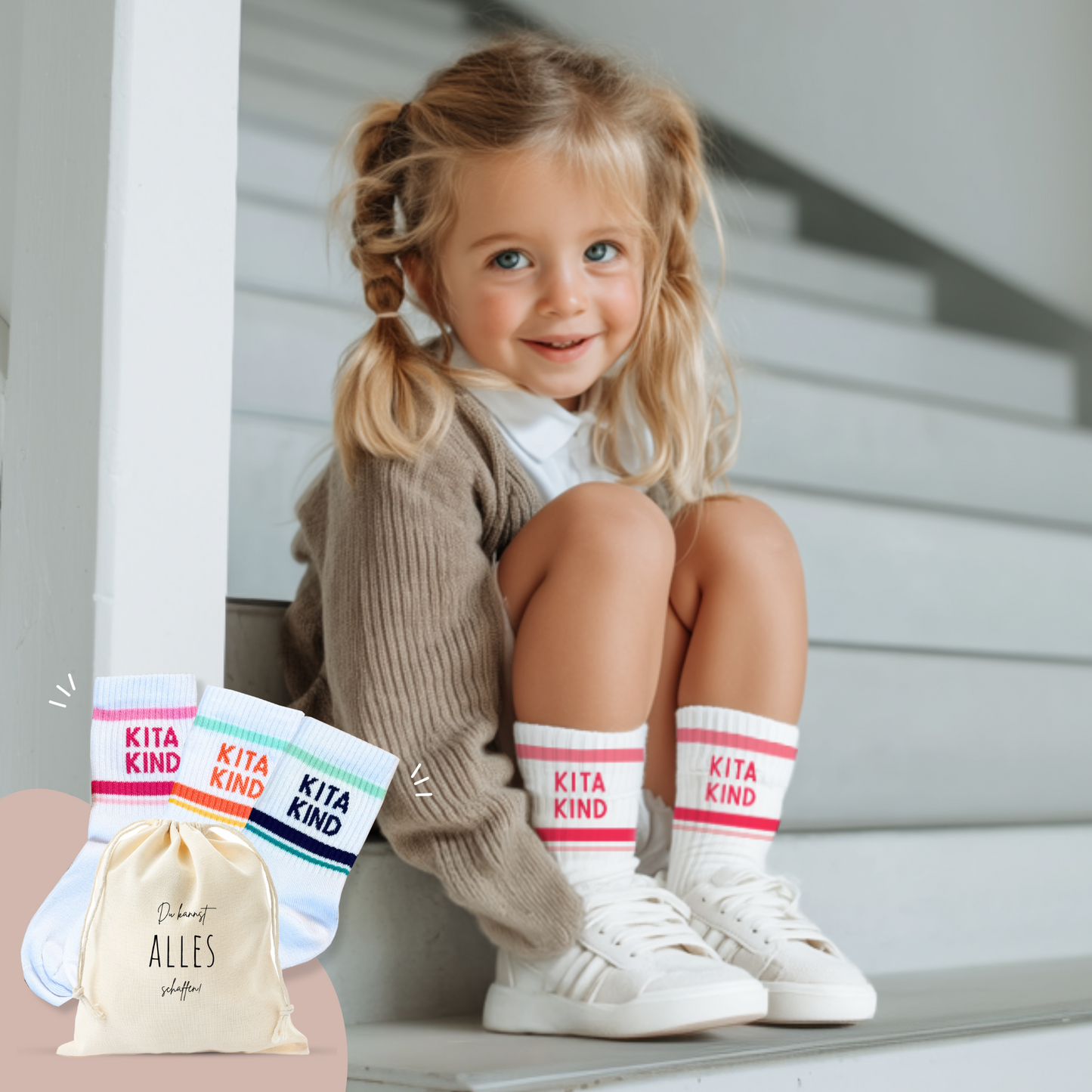 Kitakind Socken Pink | Geschenkidee Kindergarten