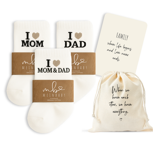 Babysocken-Set inkl. Karte & Baumwollsäckchen