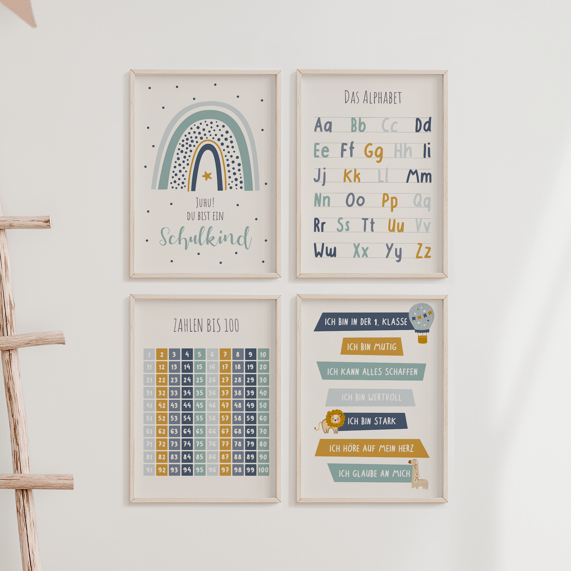 kinderzimmerposter-jungs-lernposter-einschulung-blau-4er-set