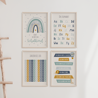 kinderzimmerposter-jungs-lernposter-einschulung-blau-4er-set