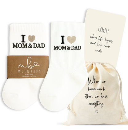 Babysocken-Set inkl. Karte & Baumwollsäckchen