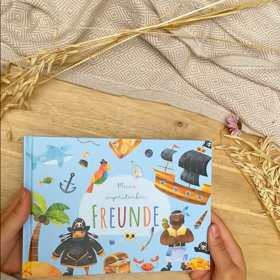 Freundebuch_Kinder_Kindergarten_Schule_Piraten_blau