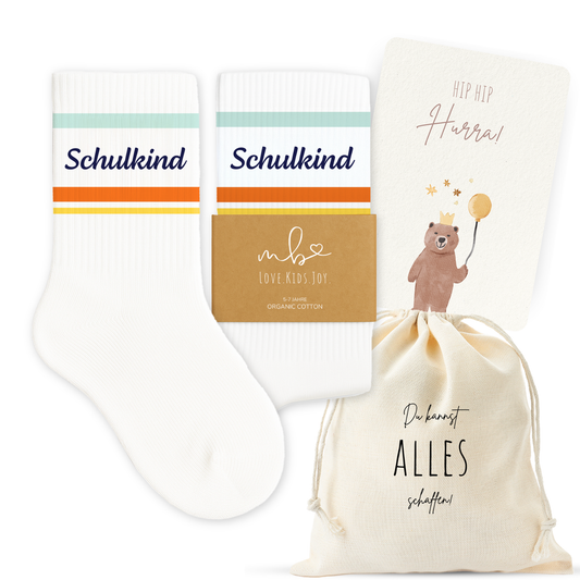 Schulkind Socken Bunt | Geschenk zur Einschulung