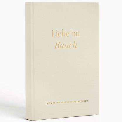 Schwangerschaftstagebuch aus Leinen | Goldgravur