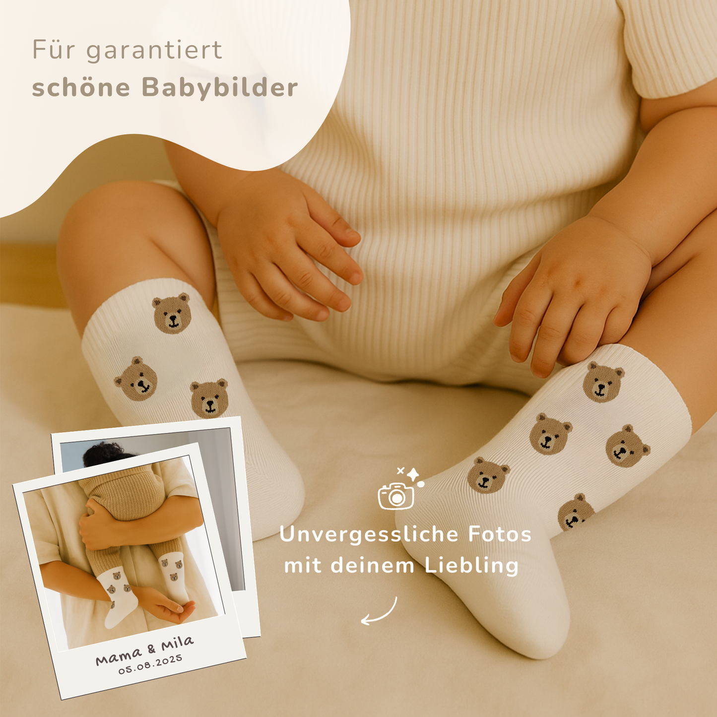 Babysocken Set inkl. Karte & Baumwollsäckchen