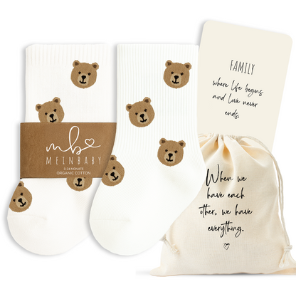 Babysocken Set inkl. Karte & Baumwollsäckchen