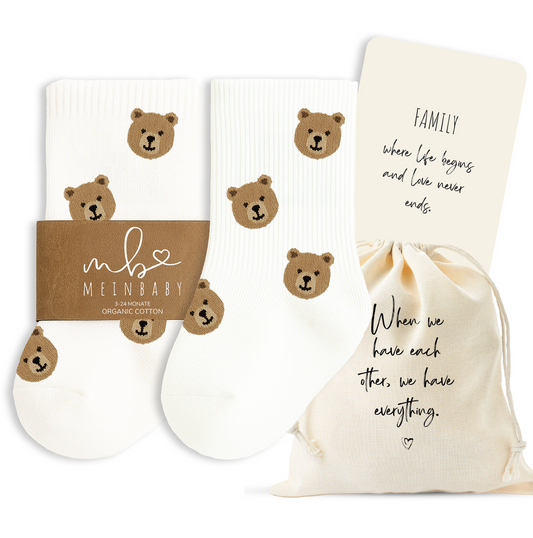 Babysocken Set inkl. Karte & Baumwollsäckchen